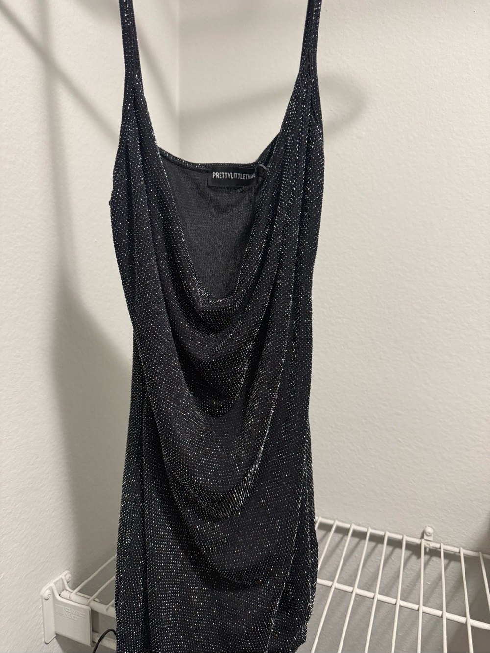 PrettyLittleThing Black Skinny Jeans with Metallic Threads